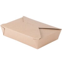 Fold-Pak 02BPEARTHM Bio-Plus-Earth 8" x 6" x 2" Kraft Microwavable Paper #2 Take-Out Containers - 200/Case