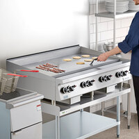 Garland GTGG48-GT48M 48 inch Natural Gas Countertop Griddle with Thermostatic Controls - 112,000 BTU