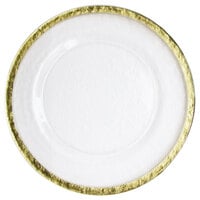 The Jay Companies 1470401 12 5/8 inch Hammered Ice Gold Band Charger Plate