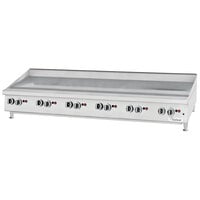Garland GTGG72-GT72M Liquid Propane 72 inch Countertop Griddle with Thermostatic Controls - 168,000 BTU