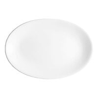 Acopa 11 3/4" x 8" Bright White Oval Coupe Stoneware Platter - 12/Case