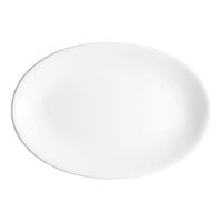 Acopa 11 3/4 inch x 8 inch Bright White Oval Coupe Stoneware Platter - 12/Case