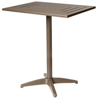 BFM Seating Hampton 24" x 32" Bronze Aluminum Bar Height Table