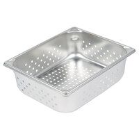 Vollrath 30243 Super Pan V® 1/2 Size 4 inch Deep Anti-Jam Perforated Stainless Steel Steam Table / Hotel Pan - 22 Gauge