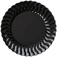 Fineline Flairware 206-BK 6 inch Black Plastic Plate - 180/Case
