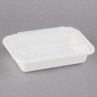 Pactiv Newspring NC8168 16 oz. White 5" x 7 1/4" x 1 1/2" VERSAtainer Rectangular Microwavable Container with Lid - 150/Case