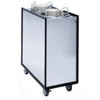 APW Wyott Lowerator HML2-12A Mobile Enclosed Adjustable Heated Two Tube Dish Dispenser for 9 1/4" to 12" Dishes - 120V