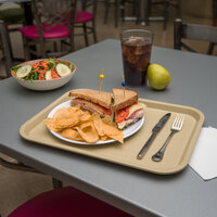 Carlisle CT121606 Cafe 12 inch x 16 inch Beige Standard Plastic Fast Food Tray
