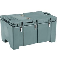 Cambro 100MPCHL401 Camcarrier® 100 Series Slate Blue Top Loading 8 inch Deep Insulated Food Pan Carrier with Hinged Lid