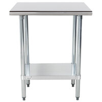 Advance Tabco GLG-300 30 inch x 30 inch 14 Gauge Stainless Steel Work Table with Galvanized Undershelf
