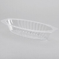 Fineline Flairware 215-CL 15 oz. Clear Plastic Oval Bowl / Serving Boat - 300/Case