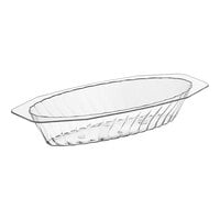 Fineline Flairware 215-CL 15 oz. Clear Plastic Oval Bowl / Serving Boat - 300/Case