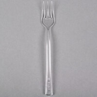 Fineline Tiny Temptations 6500-CL 3 7/8 inch Tiny Tines Clear Plastic Tasting Fork - 960/Case