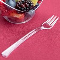 Fineline Tiny Temptations 6500-CL 3 7/8 inch Tiny Tines Clear Plastic Tasting Fork - 960/Case