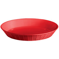 Tablecraft 13759R 9 inch Red Plastic Diner Platter / Fast Food Basket - 12/Pack