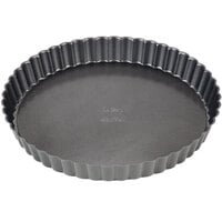Wilton 191002750 Excelle Elite 9 inch x 1 1/8 inch Fluted Non-Stick Tart / Quiche Pan with Removable Bottom