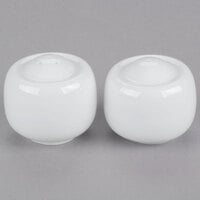 10 Strawberry Street TAV-30 Taverno White Porcelain Salt and Pepper Set - 18/Case