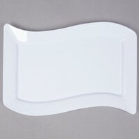 Fineline Wavetrends 1410-WH 8 1/2 inch x 13 1/2 inch White Plastic Plate - 120/Case
