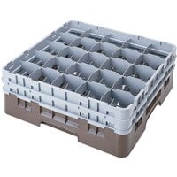 Cambro 25S1214167 Camrack 12 5/8" High Customizable Brown 25 Compartment Glass Rack
