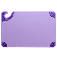 San Jamar CBG121812PR Saf-T-Zone™ 18 inch x 12 inch x 1/2 inch Purple Allergen Cutting Board