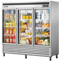 Turbo Air TSR-72GSD-N Super Deluxe 82 inch Glass Door Reach In Refrigerator