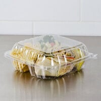 Clear Disposable Food Containers with Lids, Plastic Take Out Boxes (9x6x4  In, 50 Pack)