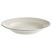 Choice 26 oz. Ivory (American White) Wide Rim Rolled Edge Stoneware Pasta Bowl - 12/Case