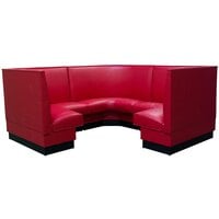 American Tables & Seating 88" Long Plain Fully Upholstered Corner Booth 3/4 Circle - 36" High