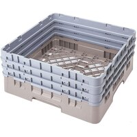 Cambro BR712184 Beige Camrack Full Size Open Base Rack with 3 Extenders