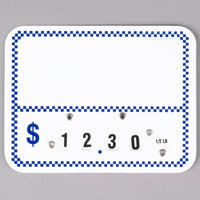 Ketchum Manufacturing Blue Checkered Write-On Deli Tag Wheel - 25/Pack