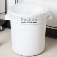 Continental 1001WH Huskee 10 Gallon White Round Trash Can