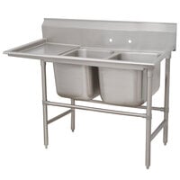 Advance Tabco 94-22-40-18 Spec Line Two Compartment Pot Sink with One Drainboard - 66 inch - Left Drainboard