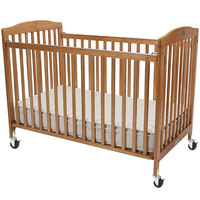 L.A. Baby CS-983-A-N 28" x 52" Natural Wood Folding Crib