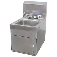 Advance Tabco 7-PS-88 Space Saving Wall Mounted Hand Sink with Undermount Paper Towel Dispenser - 12" x 16"