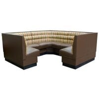 American Tables & Seating 3/4 Circle Horizontal Channel Back Corner Booth - 36 inch H x 88 inch L