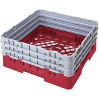 Cambro BR712163 Red Camrack Full Size Open Base Rack with 3 Extenders