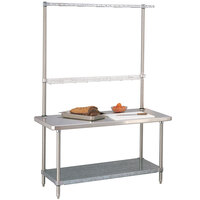 14 Gauge Metro WTC306FS 30 inch x 60 inch HD Super Stainless Steel Work Table with Overhead and Stainless Steel Undershelf