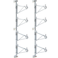 Metro SW56C Super Erecta Chrome Four Level Post-Type Wall Mount End Unit for 24 inch Deep Shelf - 2/Pack