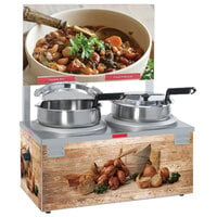 Nemco 6510-D7 Double Well 7 Qt. Soup Warmer with Header - Single Thermostat