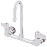 Equip by T&S 5F-8WLX03 Wall Mounted Faucet with 2 3/16" Gooseneck Spout, 8" Centers, Laminar Flow Device, and Lever Handles