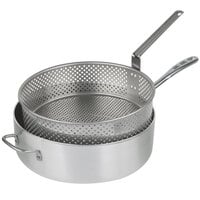 Vollrath 68228 Wear-Ever 12 Qt. Heavy Duty Aluminum Fry Pot with Basket and TriVent Chrome Plated Handle