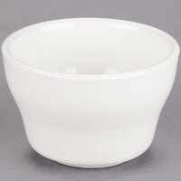 Choice 7.25 oz. Ivory (American White) Rolled Edge Stoneware Bouillon Cup - 12/Pack