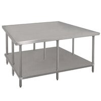 Advance Tabco VSS-4812 48" x 144" 14 Gauge Stainless Steel Work Table with Stainless Steel Undershelf