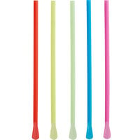 Choice 8 inch Super Jumbo Boldly-Colored Unwrapped Spoon Straw - 400/Box