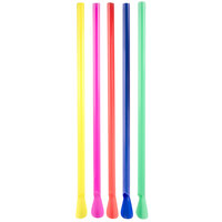 Choice 8 inch Super Jumbo Boldly-Colored Unwrapped Spoon Straw - 400/Box