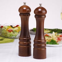 Chef Specialties 10102 Professional Series 10 inch Customizable Imperial Walnut Finish Pepper Mill and Salt Mill Set