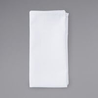 Intedge White 50/50 Polycotton Blend Cloth Napkins, 20" x 20" - 12/Pack