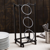 Cal-Mil 1134-13 One By One Black 3-Cylinder Vertical Flatware / Condiment Display