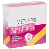 Medique 61450 Medi-First 7/8" x 3" Woven Bandage Strip - 50/Box