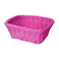 GET WB-1506-PI Designer Polyweave 9 1/2" x 7 3/4" x 3 1/2" Pink Rectangular Plastic Basket